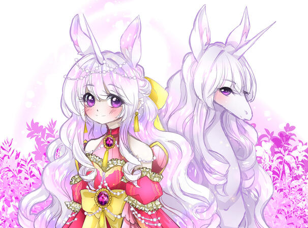 Half Body with Simple background + Additional Character